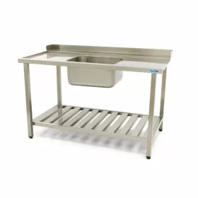   Maxima - Egy medencés mosogató (bal oldali) alsó polccal, hátsó felhajtással 1200x750x90 mm