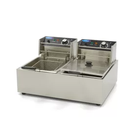   Maxima - Elektromos olajsütő, fritőz 2 x 6 liter, leeresztő csap nélkül