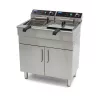 Maxima - Elektromos olajsütő, fritőz, állvánnyal, leeresztő csappal 2x16 liter, 2 x 5 kW