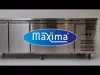 Maxima - Mélyhűtöttt munkaasztal, 4 ajtós, kerékkel, 553 literes