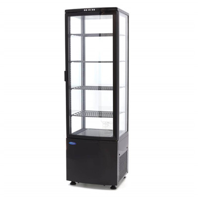 Maxima - Pastry Refrigerator álló, négy oldalról üvegezett 235 l. fekete