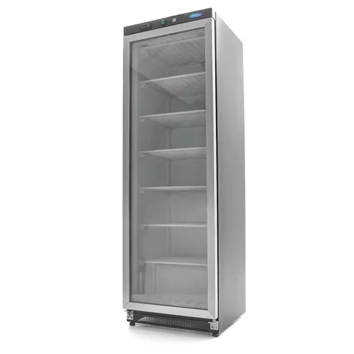 Maxima - Ipari fagyasztószekrény üvegajtós, 400 literes, fekete