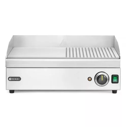Hendi - rostlap elektromos sima+bordázott, sütőfelület 518x330 mm 2,4 kW