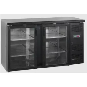  Tefcold - Bárhűtő 2 üvegajtós 277 literes, FEKETE, CBC210G