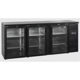   Tefcold - Bárhűtő 3 üvegajtós 442 literes, FEKETE, CBC310G