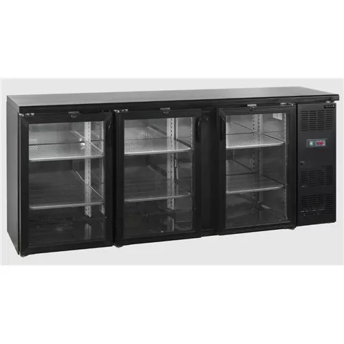 Tefcold - Bárhűtő 3 üvegajtós 442 literes, FEKETE, CBC310G