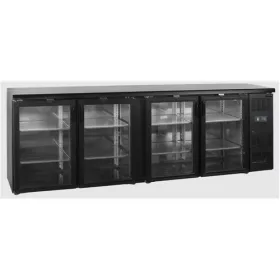   Tefcold - Bárhűtő 4 üvegajtós 605 literes, FEKETE, CBC410G