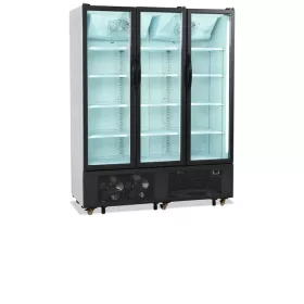   Tefcold - Üvegajtós hűtő 3 ajtós, 825 literes, fehér-fekete ajtó, FS1600H