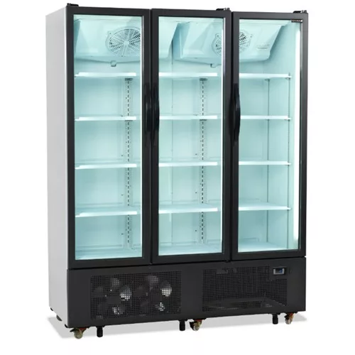 Tefcold - Üvegajtós hűtő 3 ajtós, 825 literes, fehér-fekete ajtó, FS1600H