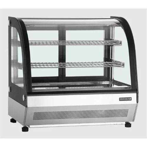 Tefcold - Bemutató hűtővitrin asztali hajlított üvegű 100 literes, LCT750C/BLACK