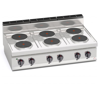 Berto's - Professional Electric Stove 6 égős 1290x790x620 mm 15,6 kW - E7P6B