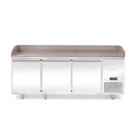   Hendi - Pizzapult, 3 ajtós, jobboldali aggregáttal, gránit lappal, 375 liter, 2010x800x(h)875mm, Arktic
