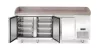 Hendi - Pizzapult, 3 ajtós, jobboldali aggregáttal, gránit lappal, 375 liter, 2010x800x(h)875mm, Arktic