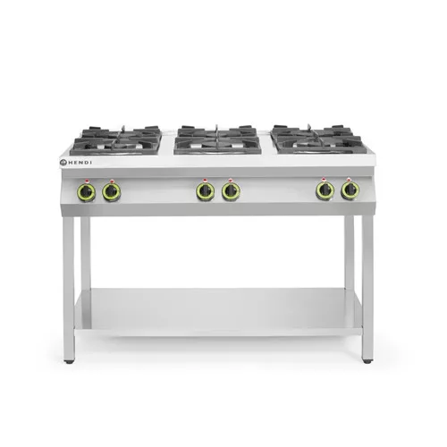 Hendi - Gáztűzhely 6 égőfejes Kitchen Line