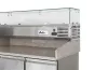 Hendi - Pizzapult 3 ajtós, alsó aggregáttal, feltéthűtővel, gránit lappal, 254 liter, 1400x700x(h)1491mm, Arktic