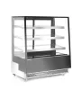 Hendi - Hűtött bemutatóvitrin, 3 döntött polccal, Arktic, 650L, Fekete, 230V/490W, 1200x833x(H)1460mm