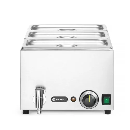 Hendi - Bain Marie GN1/1, leeresztő csappal + 3 x GN1/3 fedél