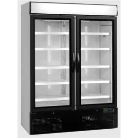   Tefcold - Üvegajtós hűtő 2 ajtós, 1079 literes, fehér fekete ajtóval, NC5000G