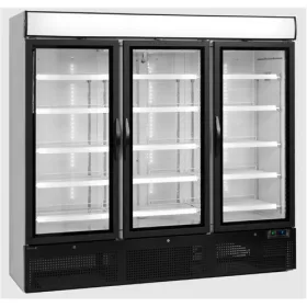   Tefcold - Üvegajtós hűtő 3 ajtós, 1657 literes, fehér fekete ajtóval, NC7500G