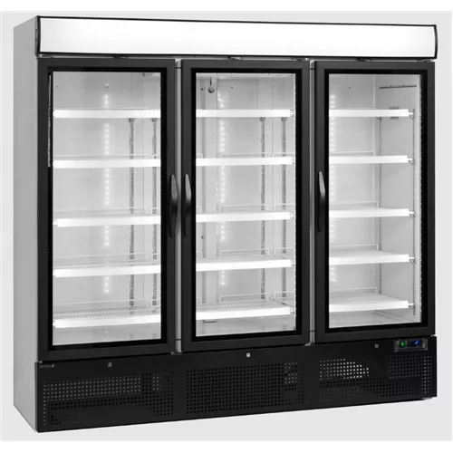 Tefcold - Üvegajtós hűtő 3 ajtós, 1657 literes, fehér fekete ajtóval, NC7500G