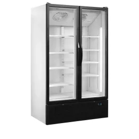   Tefcold - Üvegajtós hűtő 2 ajtós, 936 literes, FEHÉR, FEKETE ajtókerettel, FS1202H