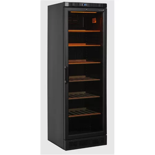 Tefcold - Borhűtő 1 ajtós, fa polcokkal 350 literes, FEKETE, CPV1380E