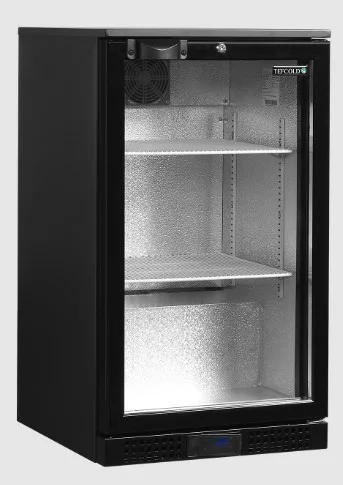 Tefcold - Bárhűtő 1 üvegajtós, 92 literes, max. polcterhelhetőség: 196kg/m2, FEKETE, DB106H