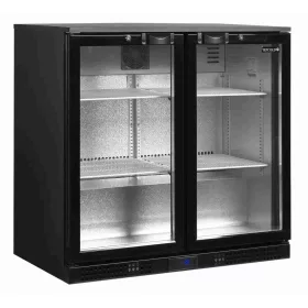   Tefcold - Bárhűtő 2 üvegajtós, 182 literes, FEKETE, DB201H