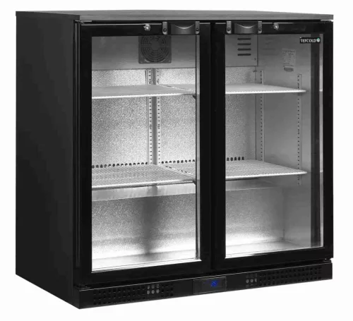 Tefcold - Bárhűtő 2 üvegajtós, 182 literes, FEKETE, DB201H