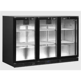   Tefcold - Bárhűtő 3 üvegajtós, 278 literes, 1350x520x870mm, FEKETE, DB301H-3