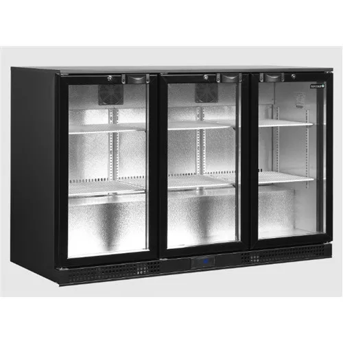 Tefcold - Bárhűtő 3 üvegajtós, 278 literes, 1350x520x870mm, FEKETE, DB301H-3