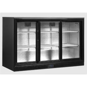   Tefcold - Bárhűtő 3 üvegajtós, 278 literes, 1350x526x870mm, FEKETE, DB301S-3