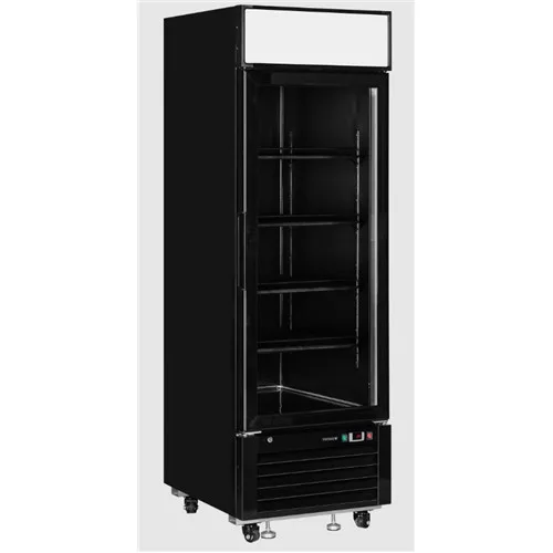 Tefcold - Üvegajtós hűtő 1 ajtós, megvilágított reklámfelülettel 405 literes, FEKETE, LGC2500B