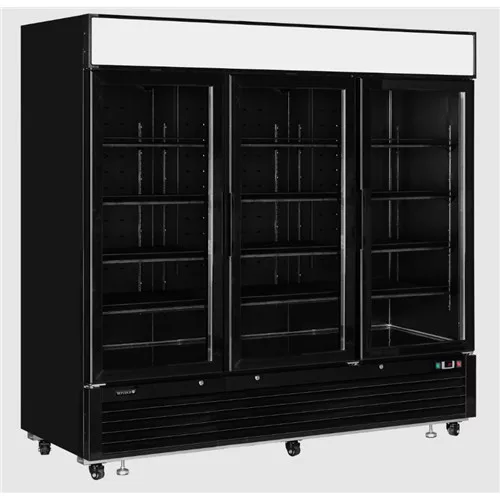 Tefcold - Üvegajtós hűtő 3 ajtós, megvilágított reklámfelülettel1436 literes, FEKETE, LGC7500B