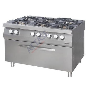 Özti - Professional gas stove 6 égős 1200x900x850 mm 48 kW sütővel - OSOGF 12090 S