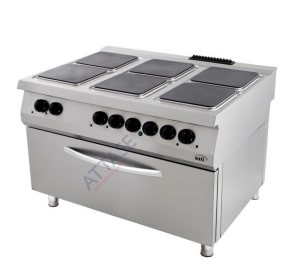 Özti - Professional Electric Stove 6 égős 1200x900x850 mm 33 kW sütővel - OSOEF 12090 S