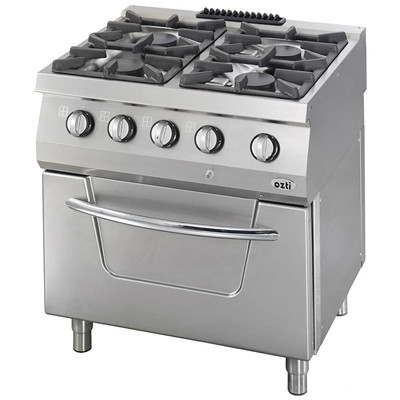 Özti - Professional gas stove 4 égős 800x700x850 mm 20 kW sütővel - OSOGF 8070