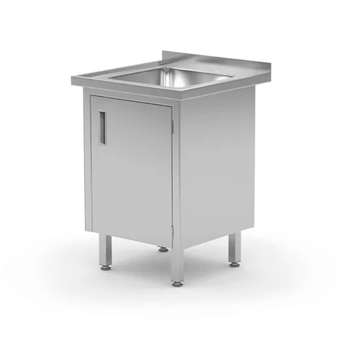 Hendi - Egy medencés mosogató szekrénnyel, hátsó felhajtással 600x600x850mm