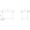 Stalgast - Rm Stainless steel table alsó polccal 800x600x850 mm, összeszerelhető