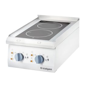   Stalgast - Kerámia lapos tűzhely asztali 2 zónás 400x700x250 mm 5 Kw