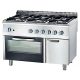 Stalgast - gáztűzhely 6 égős 1200x700x850 mm 36,5+5 kW statikus sütővel PB 9711230