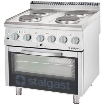 Stalgast - Szabadonálló Professional Electric Stove 4 lapos GN 2/1 légkeveréses sütővel 9715000