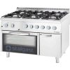 Stalgast - Professional gas stove 6 égős 1200x700x850 mm 36,5 kW statikus sütővel - 9718210