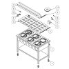 Stalgast - Professional Electric Stove 4 égős 800x700x850 mm 10,4 kW - 979500