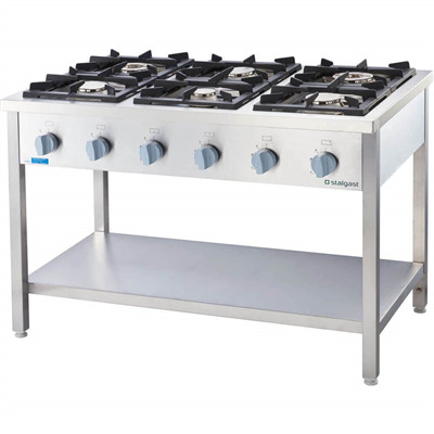 Stalgast - Professional gas stove 6 égős 1200x700x850 mm 36,5 kW - 979621