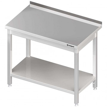 Stalgast - Rm Stainless steel table hátsó felhajtással alsó polccal 1200x600x850 mm összeszerelhető