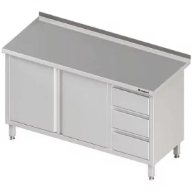   Stalgast - Rm neutrális  pult ajtóval és fiókkal, hátsó felhajtással 1200x700x850 mm