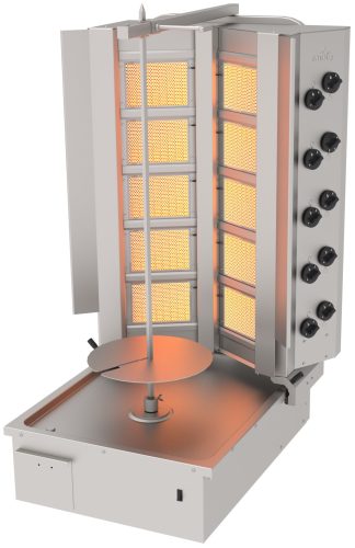 Atalay - gyros sütő 10 égős alsómotoros gázos max 120 kg húshoz - ADG10A