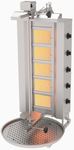 Atalay - Gyros grill 5 égős, felsőmotoros gázos max 100 kg húshoz -adg5u
