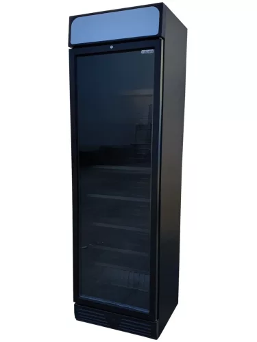 COLD - üvegajtós hűtő megvilágított reklámfelülettel 380 liter FEKETE